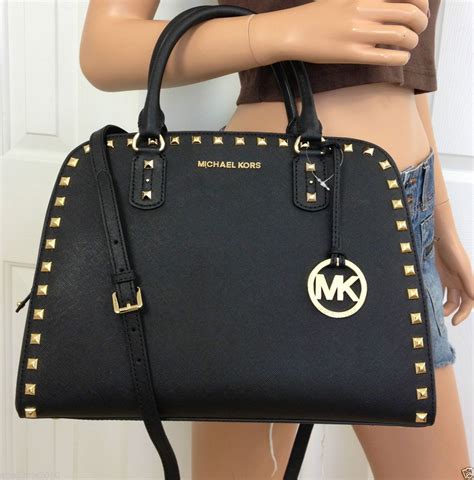 michael kors black and gold purse|michael kors gold purse large.